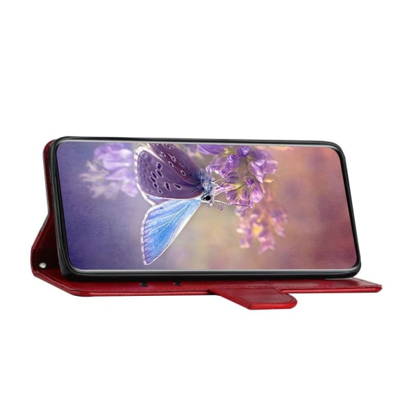 Butterfly Flower -painettu lompakkokotelo Galaxy A53 5G - punainen