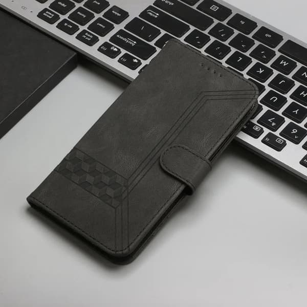iPhone 17 Pro Max Plånboksfodral Imprint Konstläder - Svart Svart