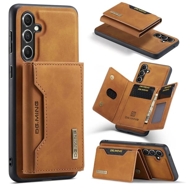 DG.MING M2 Series Samsung Galaxy S23 FE Plånboksfodral Konstläder Brun