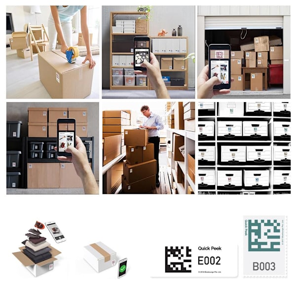 Bluelounge Quick Peek - Smarta lageretiketter 100-pack