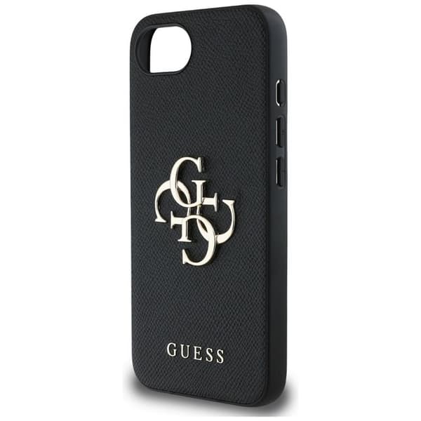 Guess Mobilskal till iPhone 16e Grained Big 4G Small Classic Logo Svart