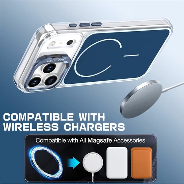 Mobilskal till iPhone 17 Pro Max MagSafe Lens Kickstand TPU + PC - Blå Blå