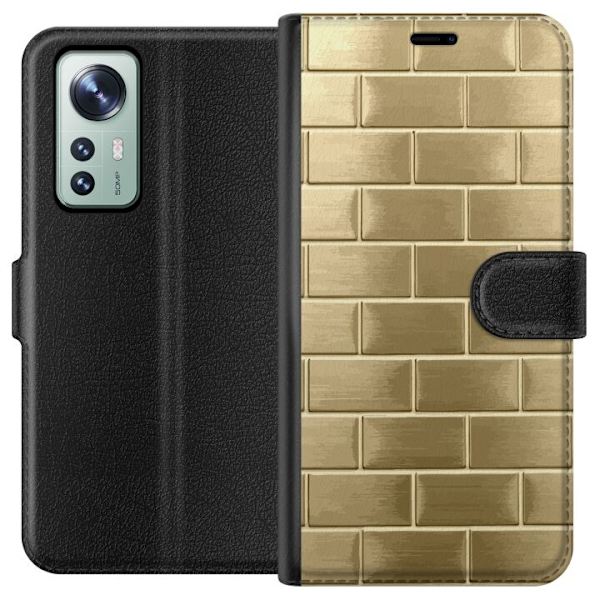 Plånboksfodral till Xiaomi 12 med Gyllene Murstenar