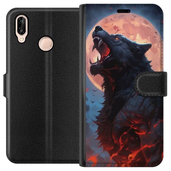 Plånboksfodral till Huawei P20 lite med Ylande varg
