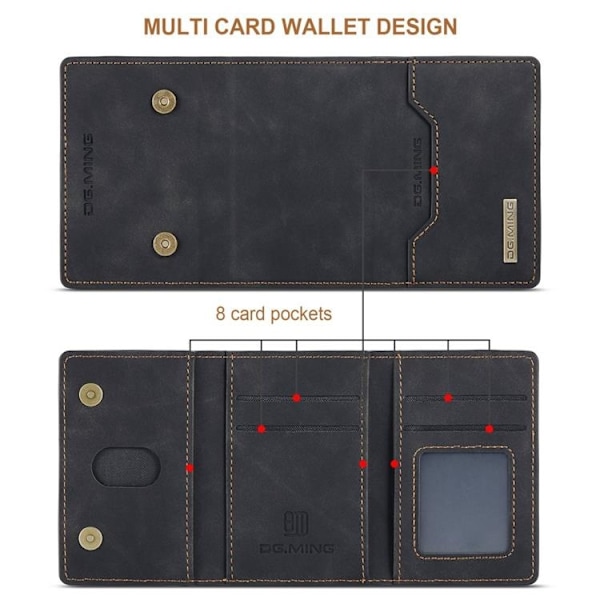 DG.MING iPhone 14 Pro Plånboksfodral M2 Detachable 2in1 - Svart Svart