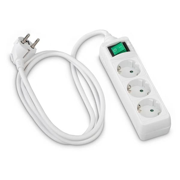 HAMA strømfordelingsenhed 3-vejs switch Hvid 1,4m