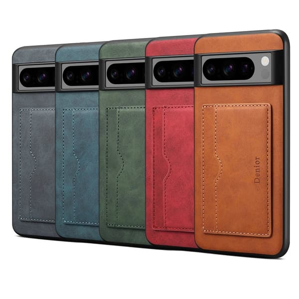 DENIOR Mobilskal till Google Pixel 8 Retro Läder + TPU + PC Blå