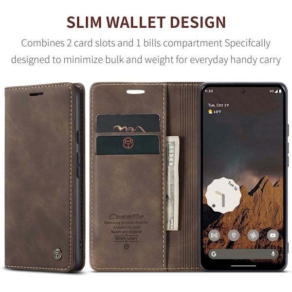 CASEME 013 Plånboksfodral för Google Pixel 10 Pro/10/9 Pro - Kaffe