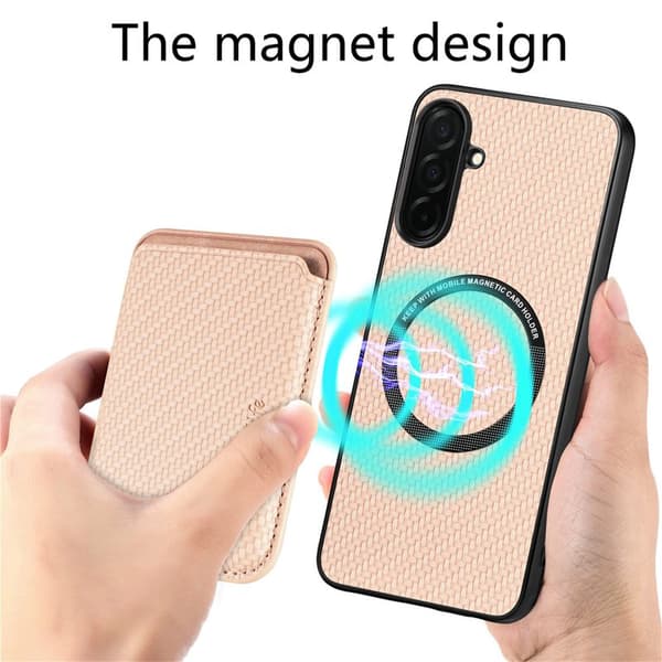 Mobilskal för Samsung Galaxy S26 Plus Magnetiskt med kortfack - Beige