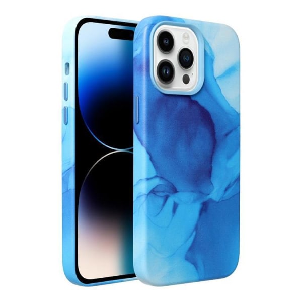 iPhone 11 Pro Magsafe Cover Læder - Blå Splash