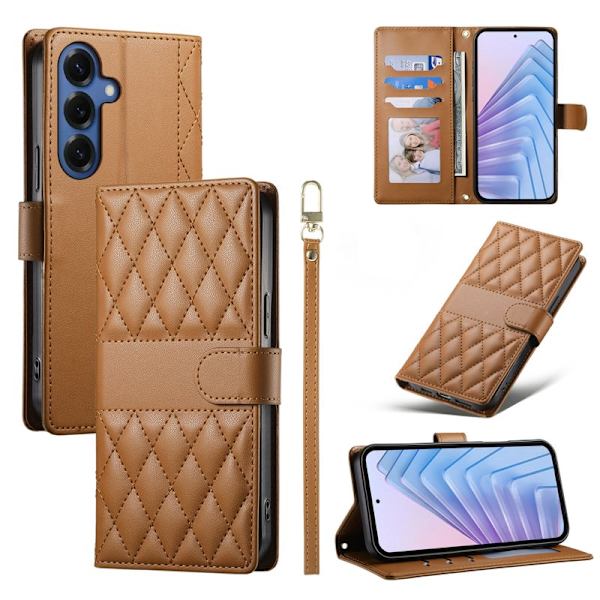 Plånboksfodral för Samsung Galaxy S26 Plus Konstläder Stativ - Brun