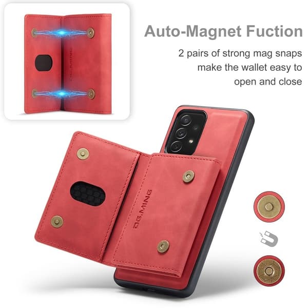 DG.MING 2 in 1 Plånboksfodral för Samsung Galaxy A33 5G - Röd