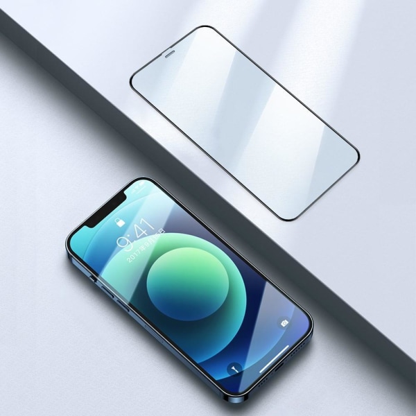 [2-PACK] Härdat Glas Skärmskydd iPhone 12 Mini - Svart Svart