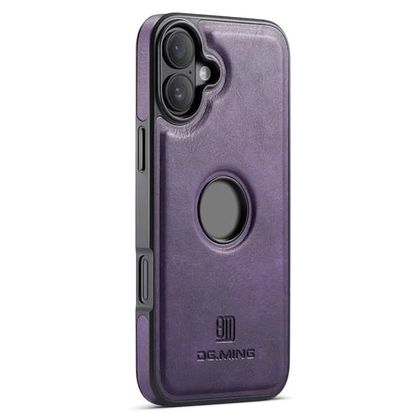 DG.MING Mobilskal till iPhone 16 Plus Anti-Drop Läder - Lila