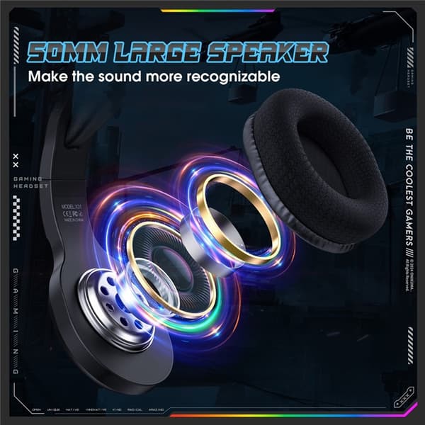 ONIKUMA Over-Ear PC Gaming Hörlurar Headset med Mikrofon X31 Svart