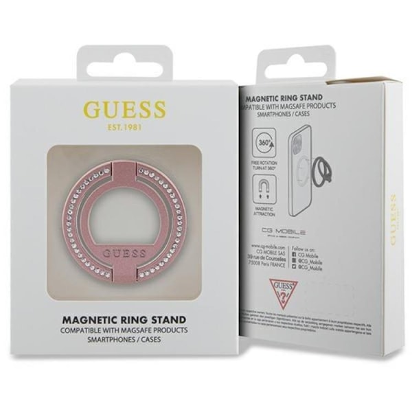 Guess Ringhållare Magsafe Rhinestone - Rosa