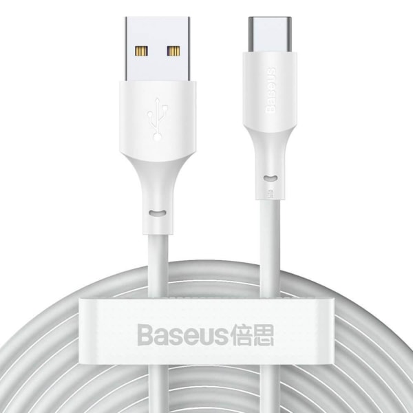 Baseus 2x USB-C Kabel 40 W 5 A 1,5 m Vit White