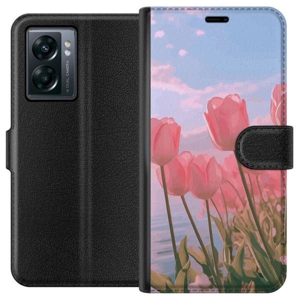 Plånboksfodral till OnePlus Nord N300 med Rosa Tulpaner