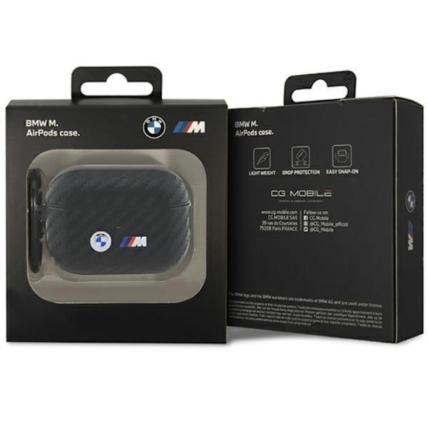 BMW Airpods Pro 2 Skal Carbon Double Metal Logo - Svart Svart