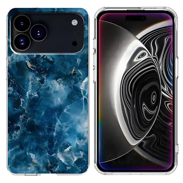 Mobilskal till iPhone 17 Pro Max Marble Pattern Printing Soft - Grå Grå