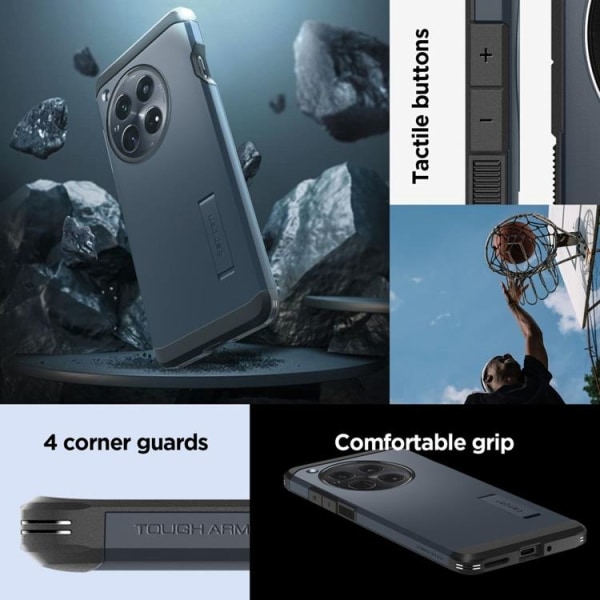 Spigen OnePlus 12 5G Mobilskal Tough Armor - Metal Slate