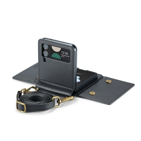DG.MING Samsung Galaxy Z Flip4 Plånboksfodral RFID-Skydd Svart