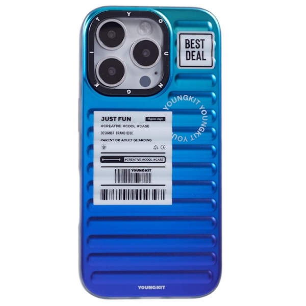 YOUNGKIT Mobilskal till iPhone 16 Pro Max Suitcase Style Blå