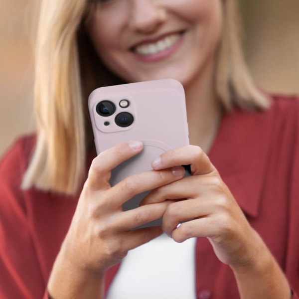 iPhone 12 Pro Max Magsafe -suojus silikoni - vaaleanpunainen