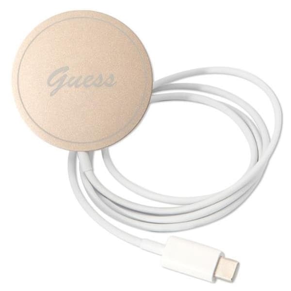 Guess iPhone 11 Magsafe Skal 4G Print + Trådløs Oplader - Sort Black