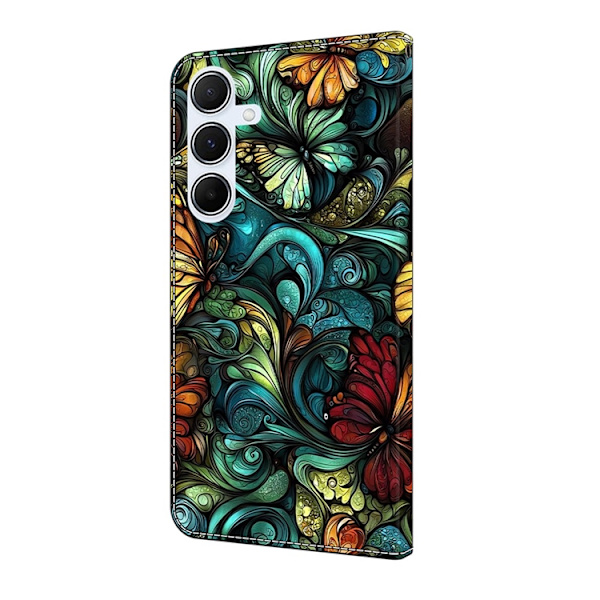 Galaxy A17/A26 Plånboksfodral Konstläder Pattern Printing Grön