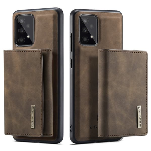 DG.MING Konstläder Plånboksfodral för Samsung Galaxy A53 5G - Brun