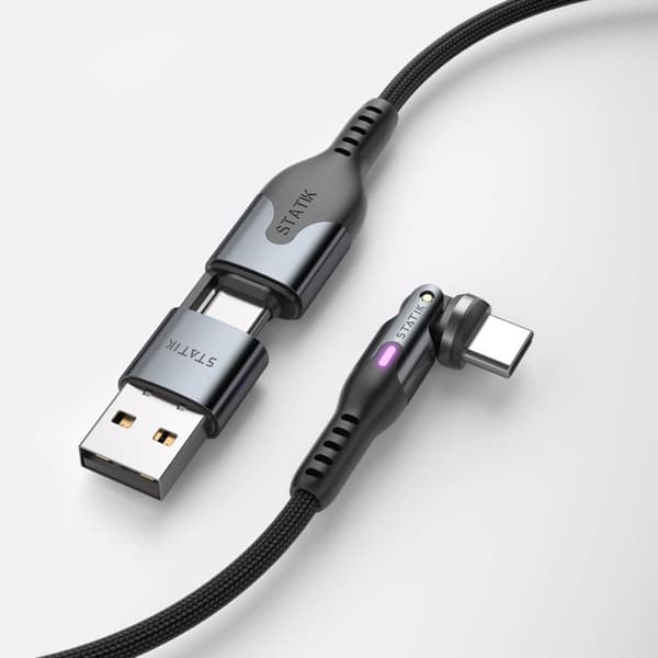 STATIK Kabel PowerPivot Pro Nylonflätad USB-C Till USB-C Svart 1m
