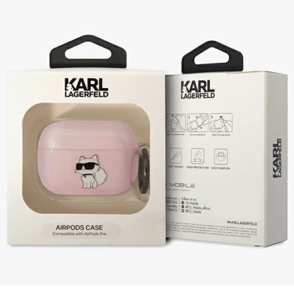 KARL LAGERFELD AirPods Pro -kuori Ikonik Choupette - Pinkki