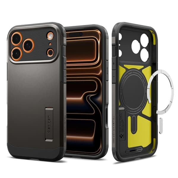Spigen telefontaske til iPhone 17 Pro Magsafe Tough Armor - Gunmetal Grå