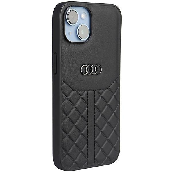 Audi iPhone 14 Mobile Case aitoa nahkaa - musta