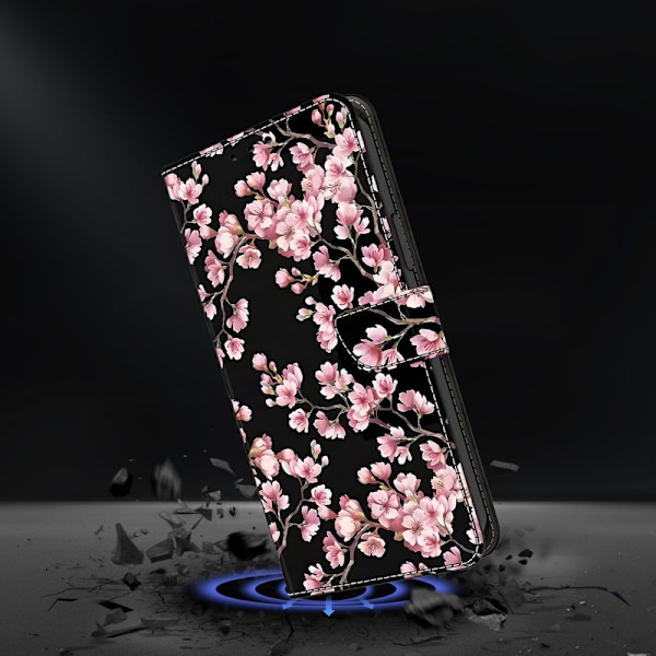 Samsung Galaxy S26 Plånboksfodral Fällbart Ställ Konstläder - Persika Blomma
