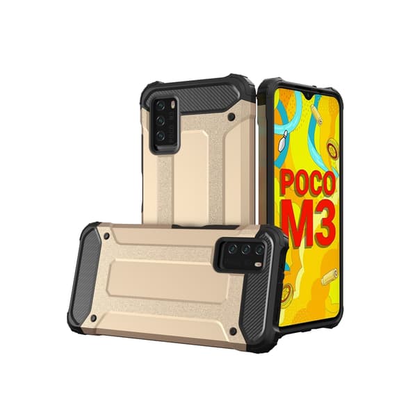 Redmi Note 10 5G / Poco M3 Pro -kuori Hybrid Armor Tough Rugged - Guld