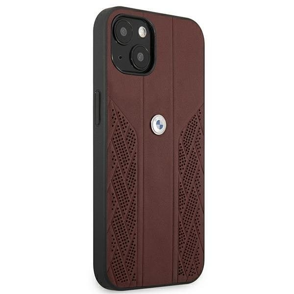 BMW Skal iPhone 13 mini Läder Curve Perforate - Röd Röd