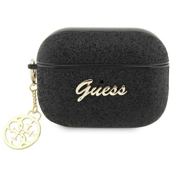 Guess Airpods Pro 2 Skal Glitter Flake 4G Charm - Sort Black