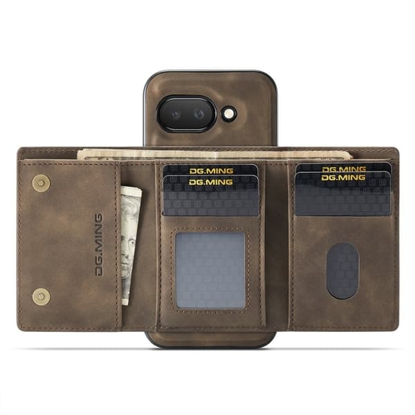 DG.MING M1 Series Mobilskal till Google Pixel 9a Kickstand PU - Brun