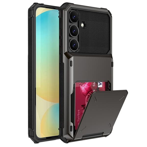 Mobilskal till Galaxy S25 FE Korthållare Dual Layer - Grå Grå