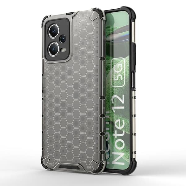 Redmi Note 12/Poco X5 5g Mobilskal Honeycomb - Sort Svart