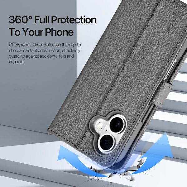 Dux Ducis iPhone 17 Plånboksfodral Magsafe Detachable Lawa Grå