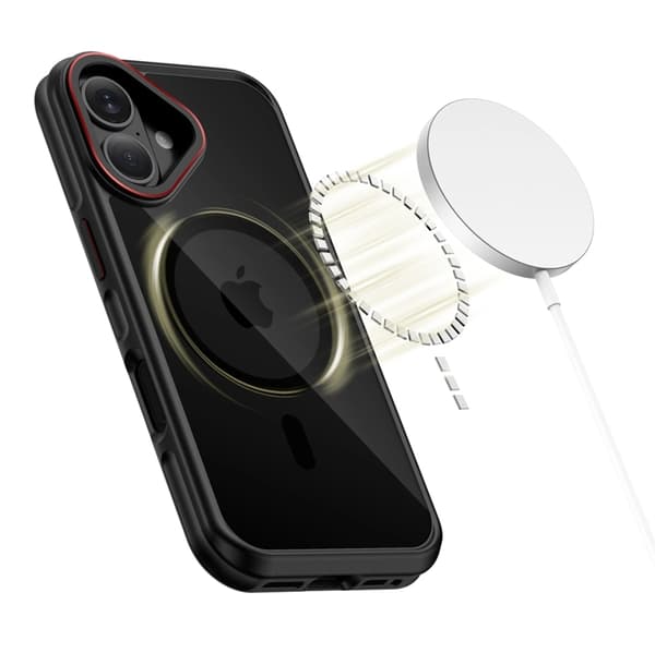 Tech-Protect Telefontaske til iPhone 17 Magsafe Hybrid - Sort/Rød Svart