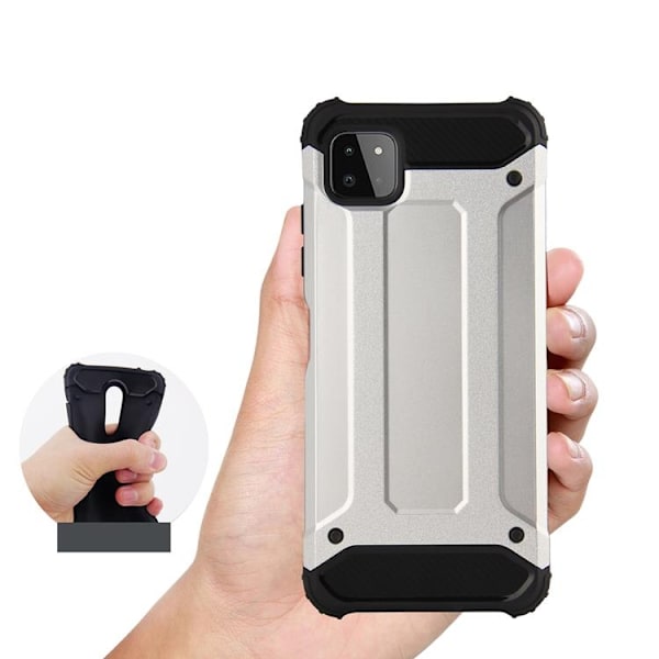 Galaxy A22 5G Skal Hybrid Armor Tough Rugged - Svart Svart