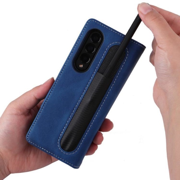 Galaxy Z Fold 4 Wallet Case 2i1 Aftagelig - Blå