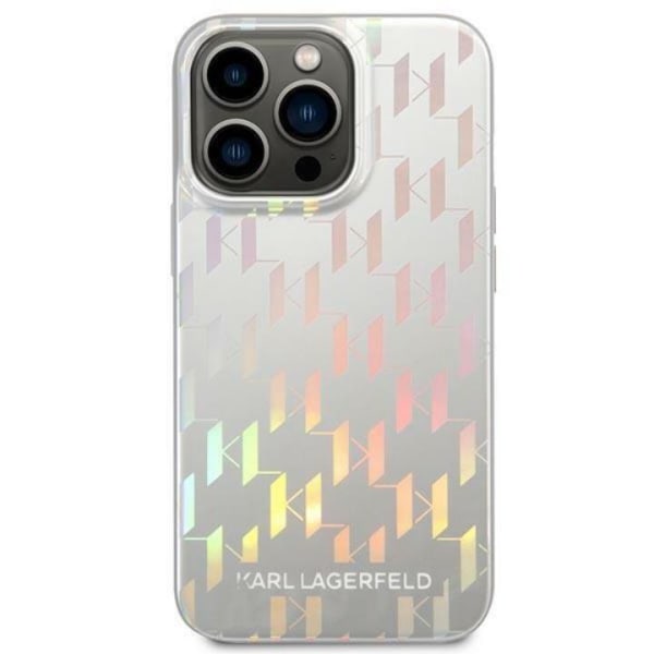 Karl Lagerfeld iPhone 14 Pro Max etui Monogram Iridescent - Sølv