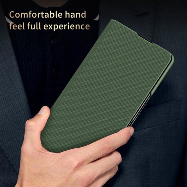 Galaxy Z Fold 4 etui Kevlar Texture Folio Flip - Grøn