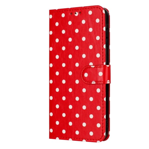 Oppo Find X9 Pro 5G Plånboksfodral Konstläder Polka Dot - Röd