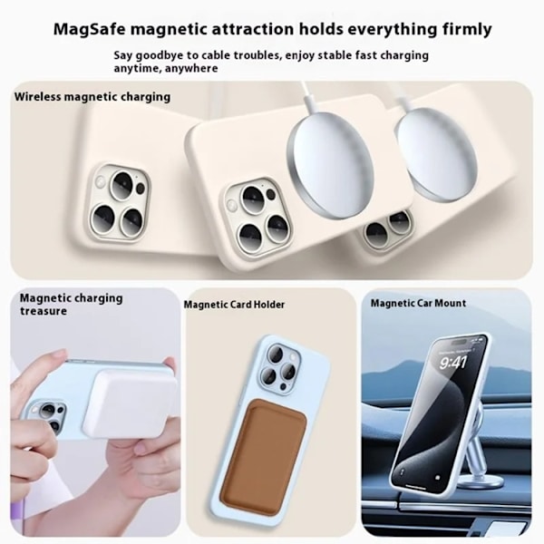Mobilskal till iPhone 15 Pro Max MagSafe Ultra Thin Silikon Grå